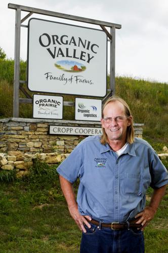 George Siemon with Organic Valley sign