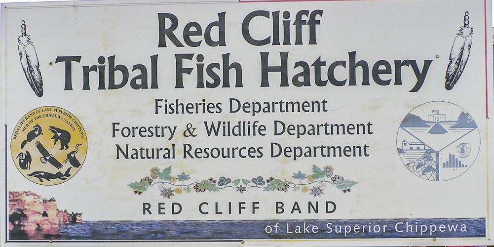 Red Cliff Tribal Fish Hatchery sign