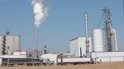 steam rises from Lincolnway Energy near Nevada, Iowa