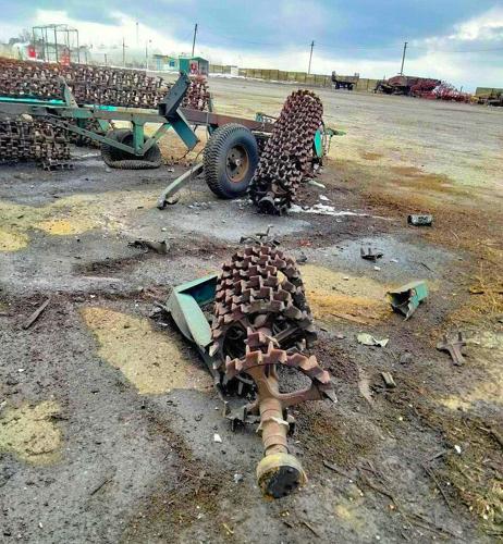 Tillage equipment destroyed