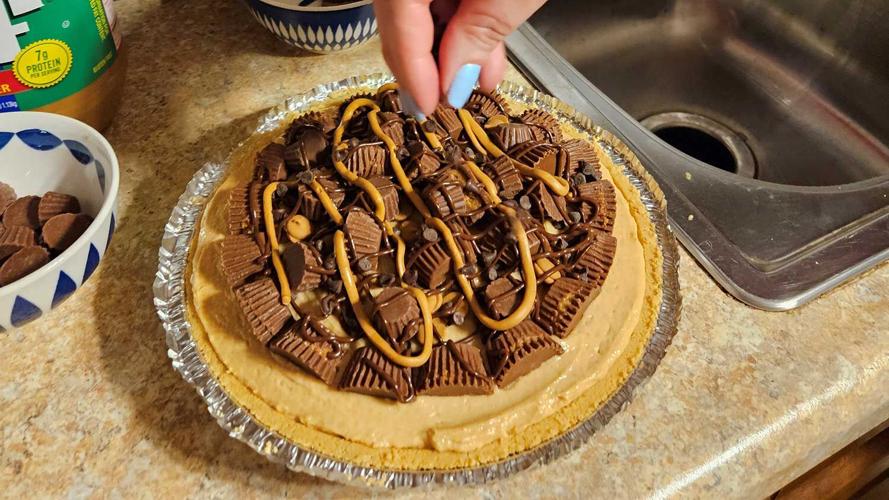 Peanut Butter Pie recipe finishing touches