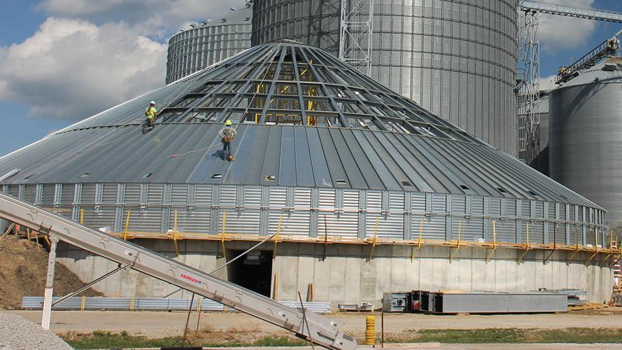 new grain bin at Stanford Grain Company