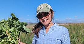 Elizabeth Hada with sugarbeet