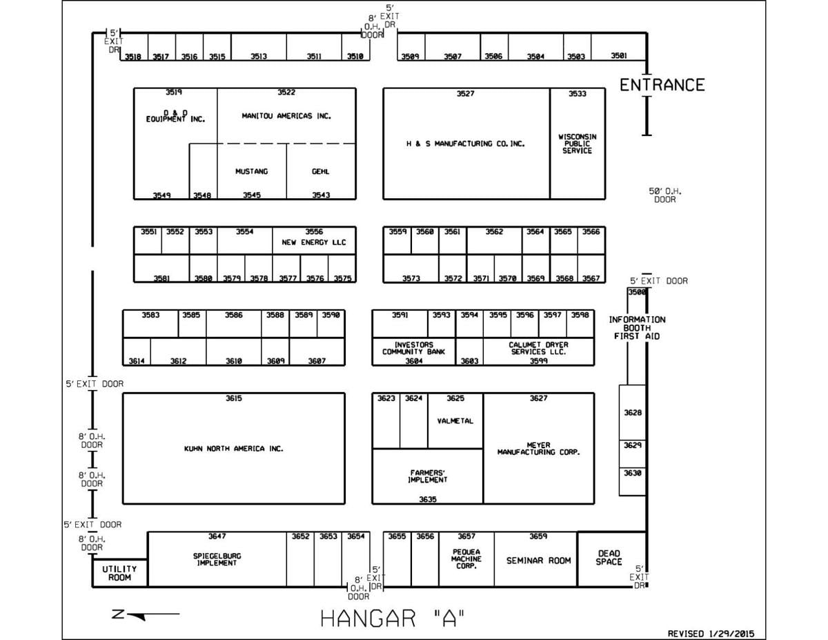 WPS 2015 Farm Show Hangar A Map
