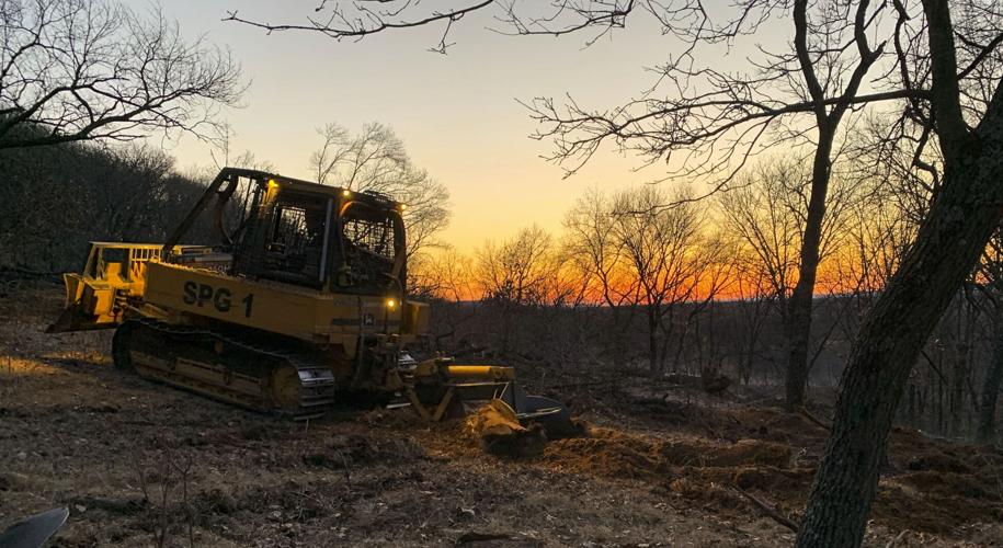 Bulldozer at sunset