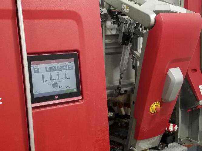 Milking data screen on milking robot