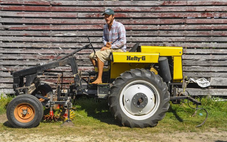 DiMaggio on tractor