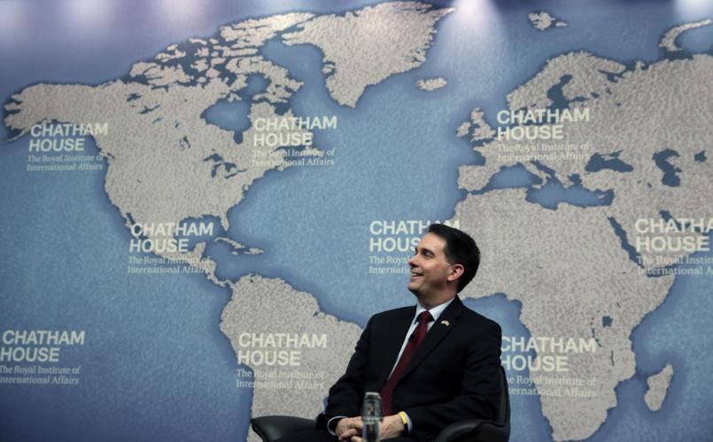 Scott Walker speaks at an event in London