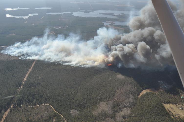 Aerial view of fire