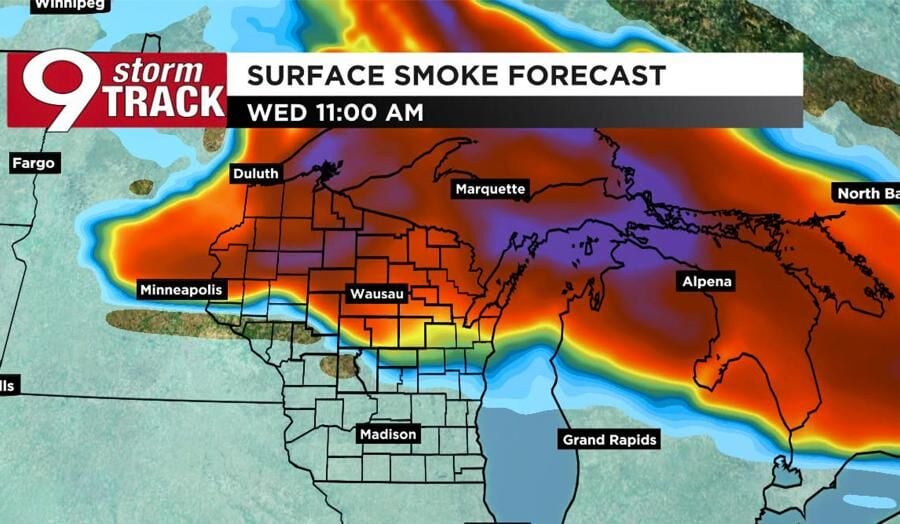 Wildfire smoke map