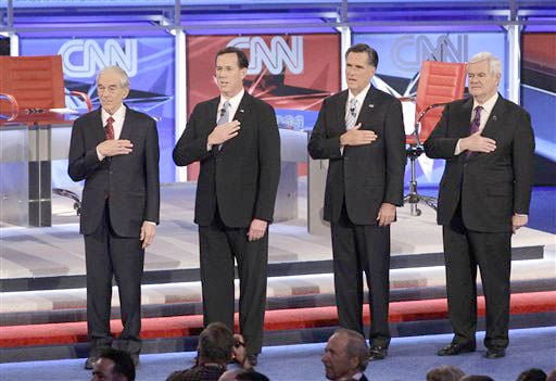 Ron Paul, Rick Santorum, Mitt Romney, Newt Gingrich