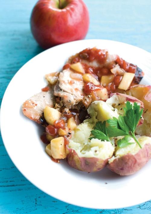 Mirin Pork Chops with Apple Chutney