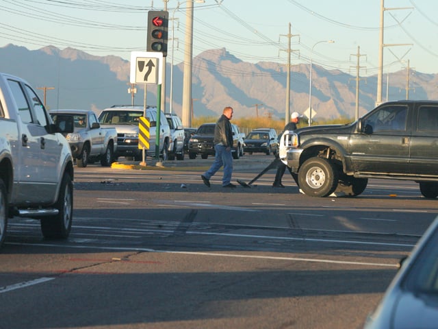 Crash on Pecos Road slows traffic