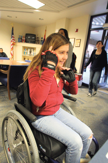 Mackenzie Saunders returns to school