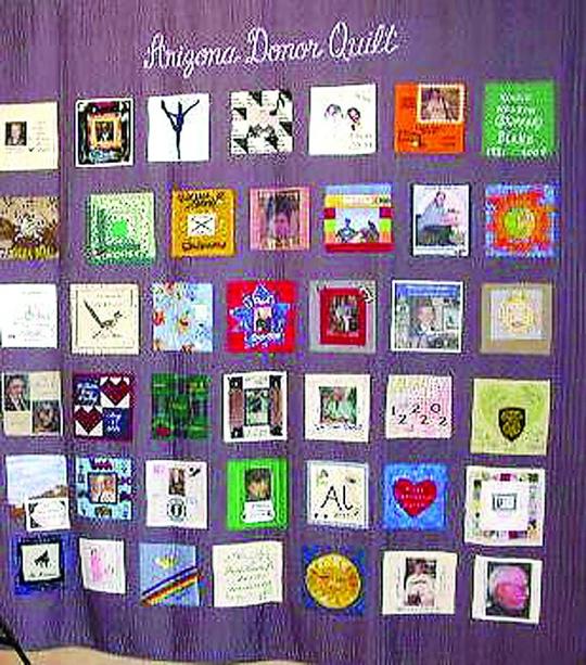 Arizona Donor Quilt displayed at Banner Del E. b in April Valley