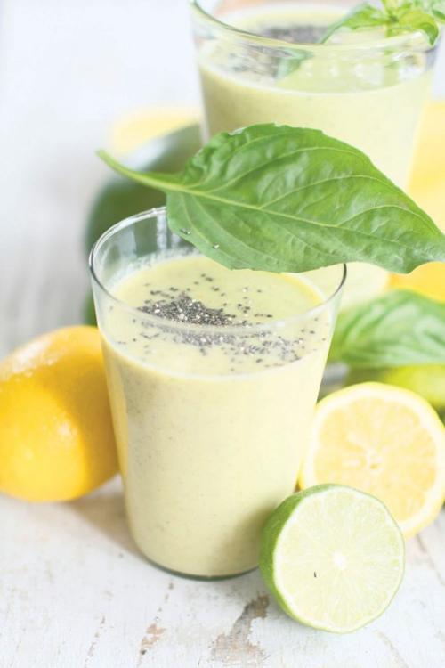 Basil mango lime smoothies