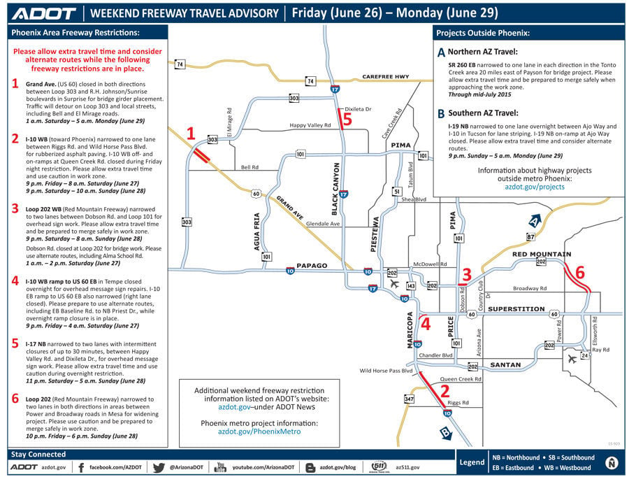 Grand Avenue closed near Loop 303 in Surprise this weekend