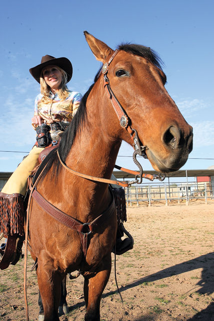Cowboy mounted shooting event at Rawhide