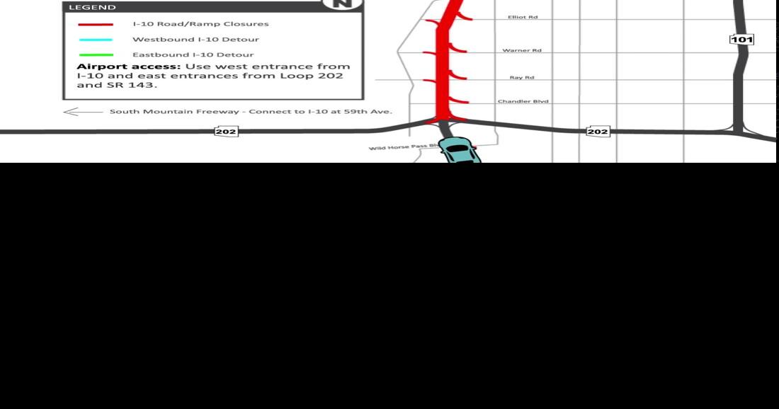 Major I10 closures in Ahwatukee this weekend News