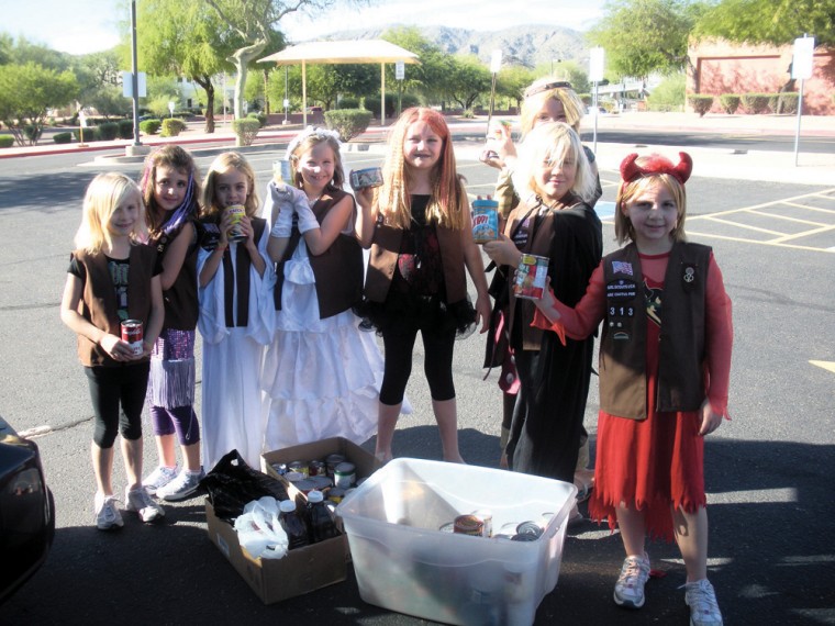 Local Brownie Troop collects food