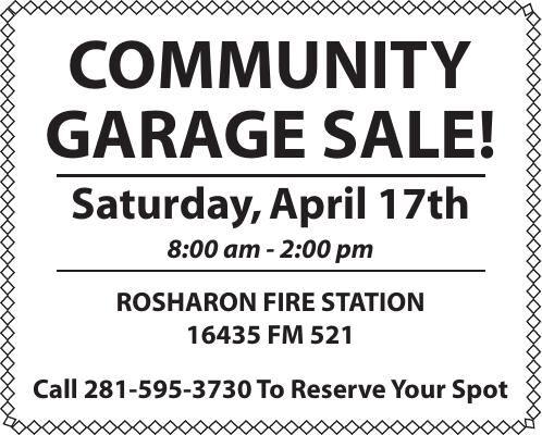 COMMUNITY GARAGE SALE | Garage & Yard Sales | alvinsun.net