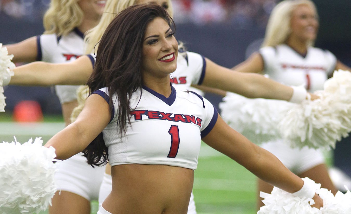 Texans cheerleaders pink top shorts