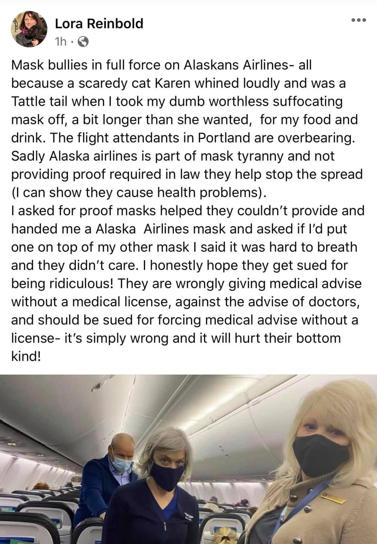 Reinbold Alaska Airlines Mask