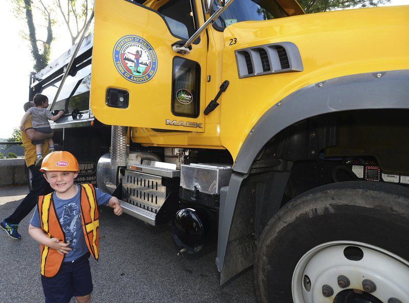 Vehicle night at Memorial Library: Now that's a lot of trucks!
