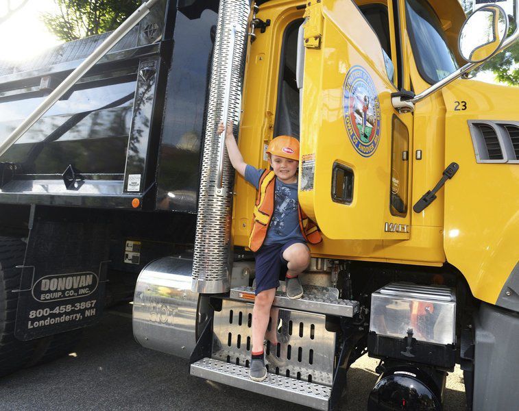 Vehicle night at Memorial Library: Now that's a lot of trucks!