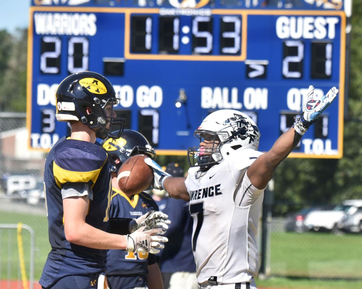 Lawrence defeated Andover 37-26 in Saturday afternoon football action.