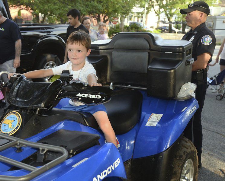Vehicle night at Memorial Library: Now that's a lot of trucks!