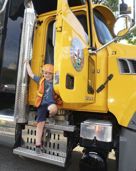 Vehicle night at Memorial Library: Now that's a lot of trucks!