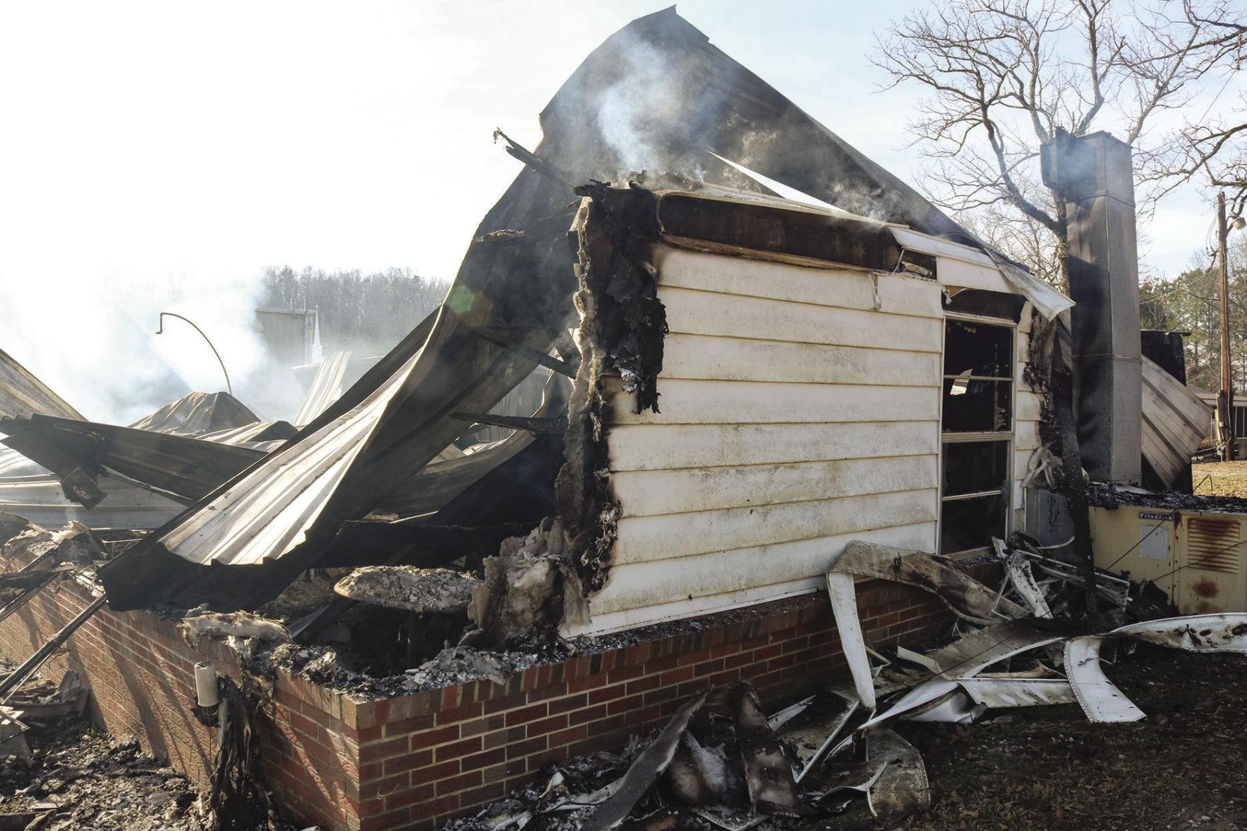 Old sanctuary at Ragland church a total loss after Sunday night fire