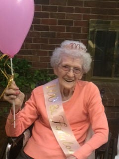Congrats ... Eunice Roberts (Williams) Bittle celebrated 100th birthday in November