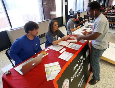 jsu students register to vote take practice u s citizenship test