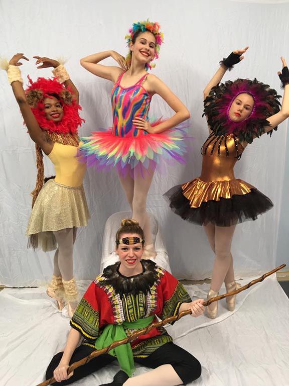 Dance students don lion and hyena costumes for ‘Lion King Safari