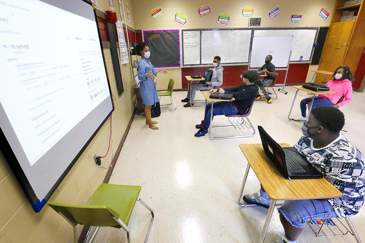 Photos First Day of InPerson Classes at Anniston Middle School News