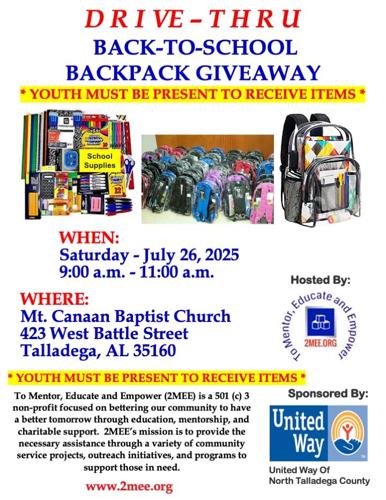 Back to school backpack giveaway set for July 26 at Mt. Canaan Baptist ...