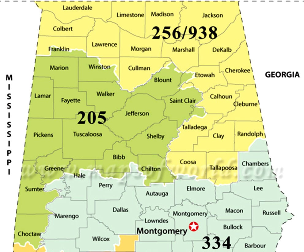 Where Is Area Code 205 Located In The United States