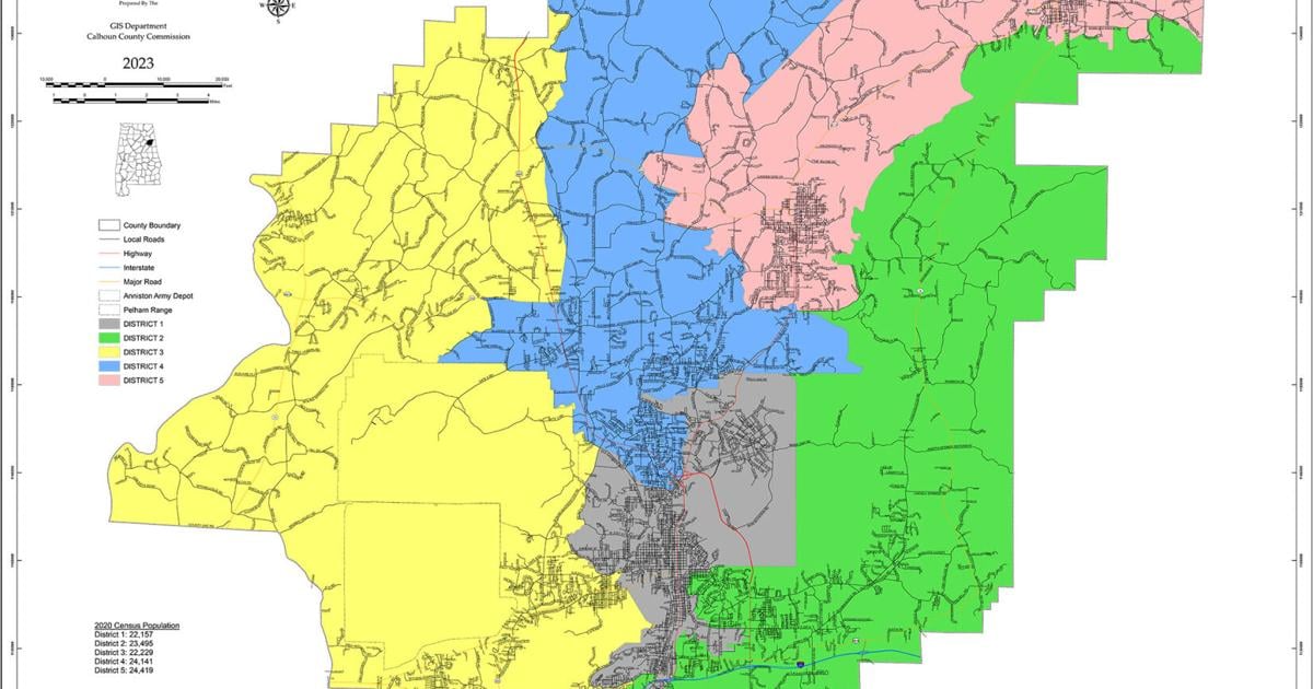 Calhoun County Commission formally adopts redrawn district maps | Free ...