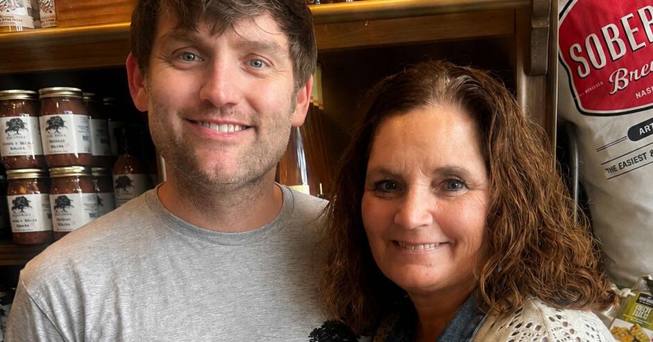 Michelle Hall with son Justin