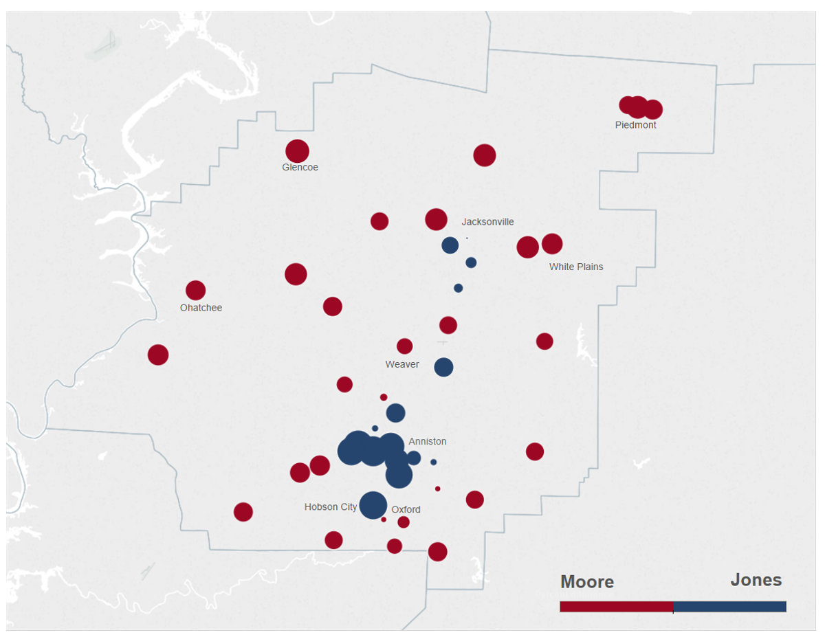 Calhoun County 2017 Senate election map