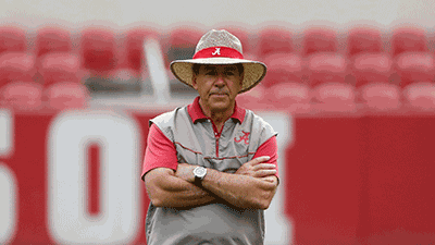 Nick saban practice hat top