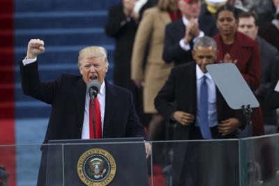 Donald Trump at his inauguration
