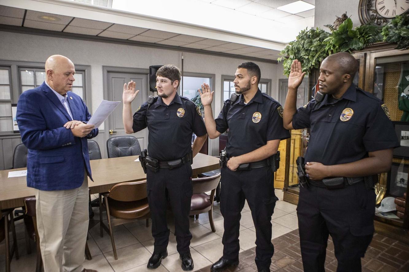 Childersburg swears in three new cadets into police department News