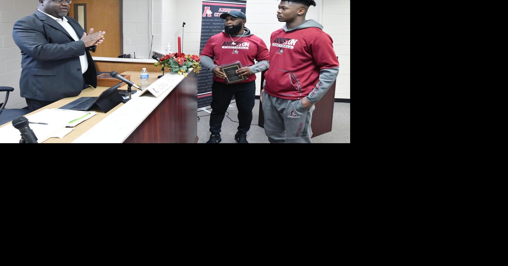 Anniston school board formally congratulates football team Anniston