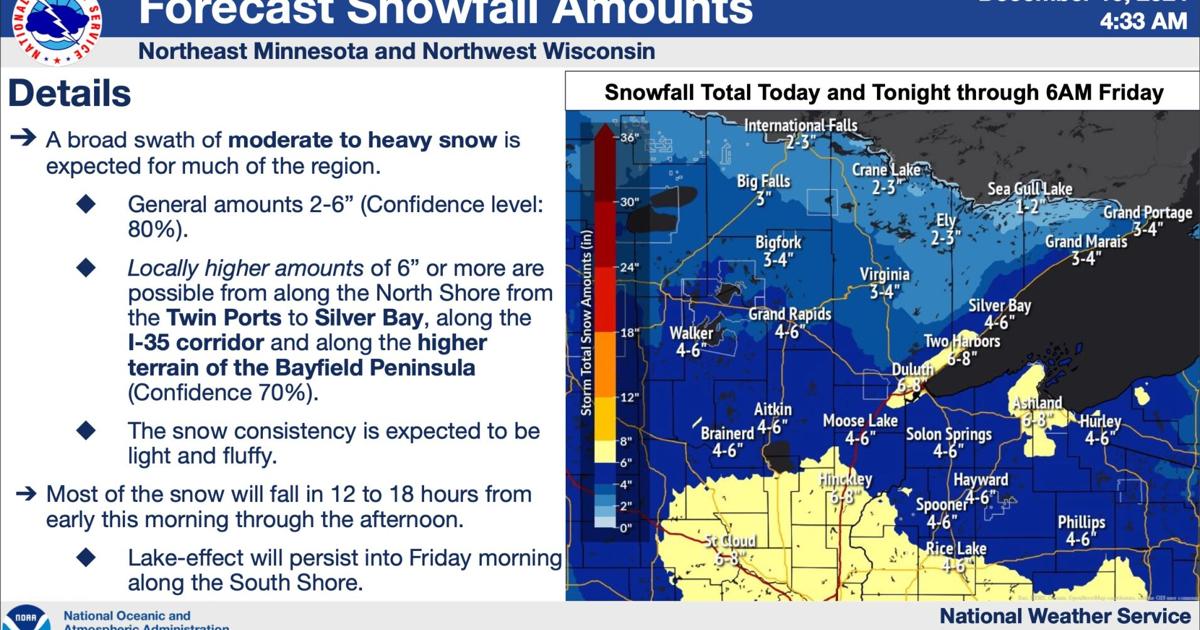 Wisconsin Snow Prediction Snow forecast increases to 4-6 inches | Price County Review | apg-wi.com