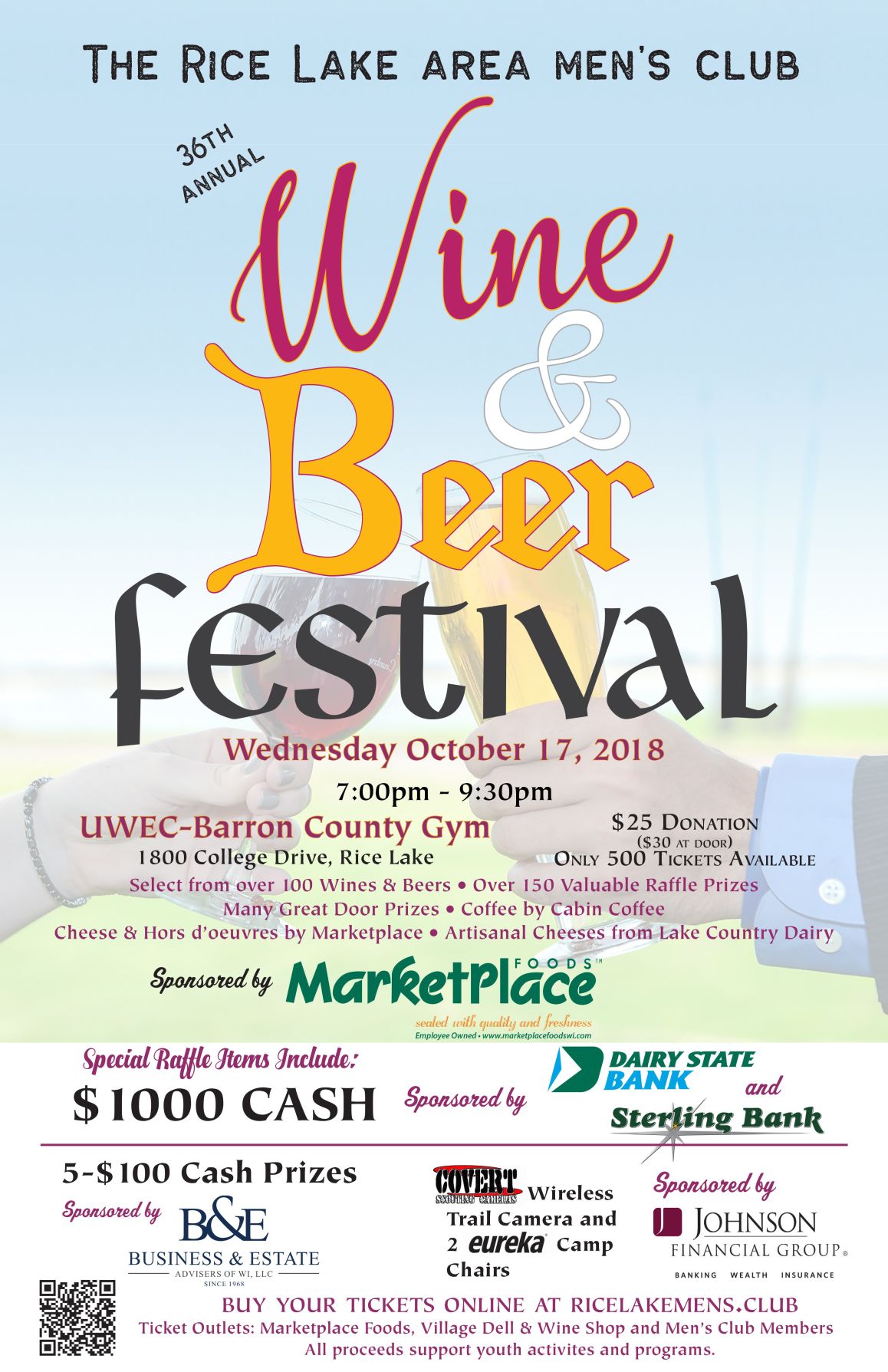 Rice Lake Area Mens Club 36th Annual Wine and Beer Festival Calendar