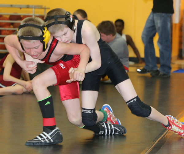 Young wrestlers at the youth wrestling tourney Youth Sports