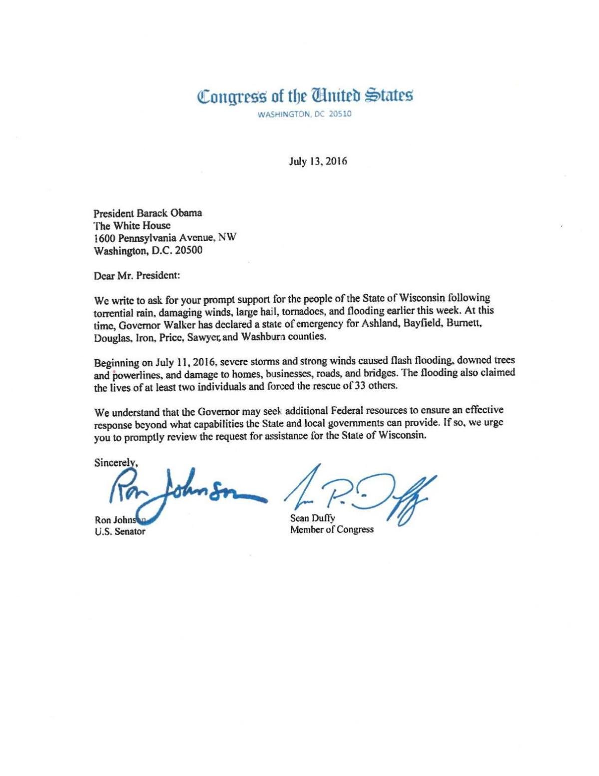 Official Letter Sample Letter To A Congressman PDF Template